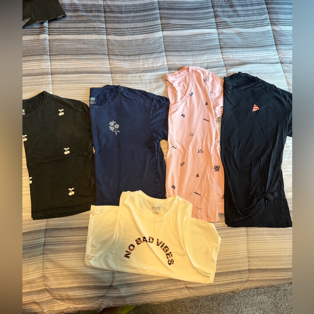 PINK Victoria's Secret Tops - Black, Navy, Pink, White